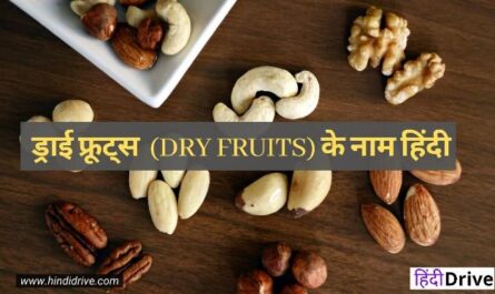 Dry Fruits Name In Hindi And English
